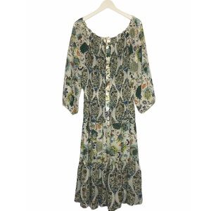 Fig and Flower Bohemian Pasley Print Dress Size XL